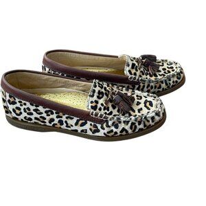 Sperry Top-Sider Eden Leopard Cow Hair Leather Tassel Loafer Sz 7.5 Preppy